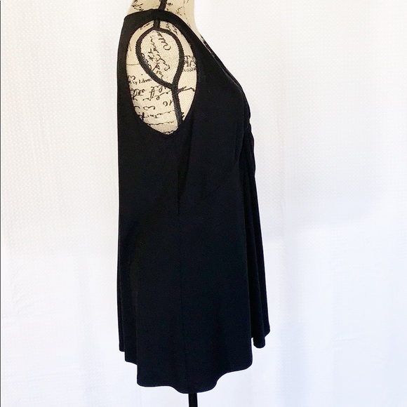 Eileen Fisher Twist Front Black Sleeveless Tunic - Picture 2 of 6